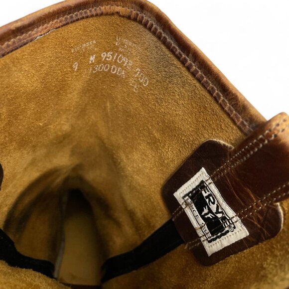 Frye 700 Brown Leather Square Toe Harness Motorcycle USA Made Boots Women's 9 M - Picture 9 of 13